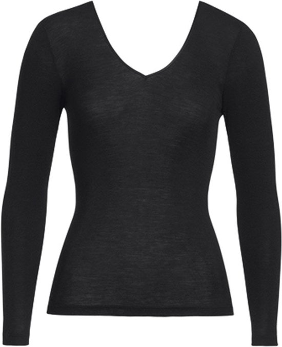 Hanro Woolensilk Sportshirt/Thermische shirt 0018 Black maat