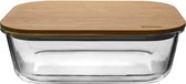Brabantia Pure Glazen Ovenschaal - Voedselbewaardoos - Met Bamboe Deksel - 1400 ml - 22 x 17 x 8 cm