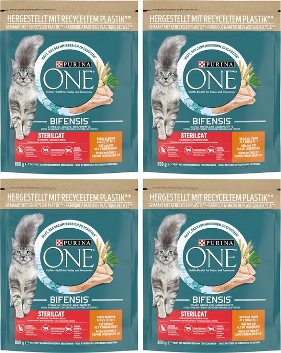 Purina ONE Sterilcat - Kattenvoer Droogvoer - Kip - 4 x 800 g