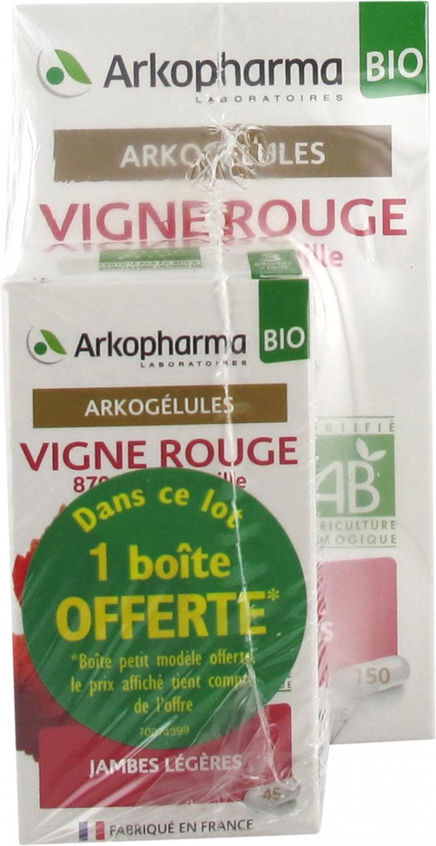 Goedkoopste Arkopharma Arkogélules Vigne Rouge Bio 150 Gélules 45 Gélules Offertes