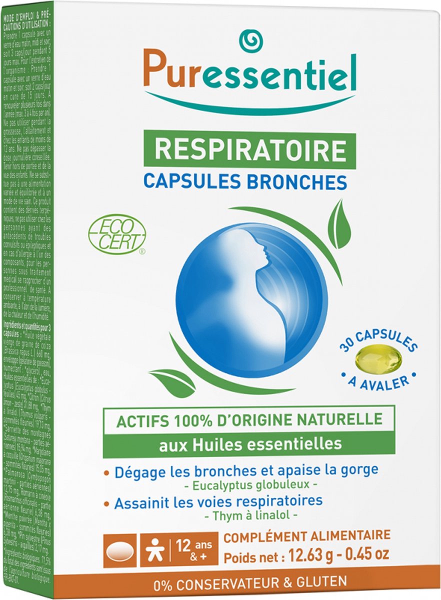 Goedkoopste Puressentiel Respiratoire Bronchiale Capsules Bio 30 Capsules