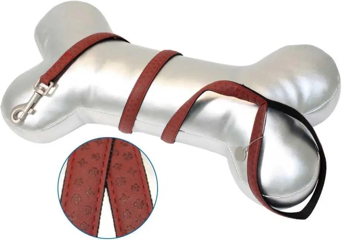 CROCI My Lord Hondenlijn / Hondenriem - Eco leder-Nylon - Bordeaux - Breedte: 20 mm - Lengte: 120 cm