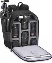 Camerarugzak, camerarugzak, professionele voor spiegelloze DSLR/SLR-camera, waterdicht, cameratas compatibel met Sony Canon, Nikon, camera- en lensstatief-accessoires (klein, zwart)