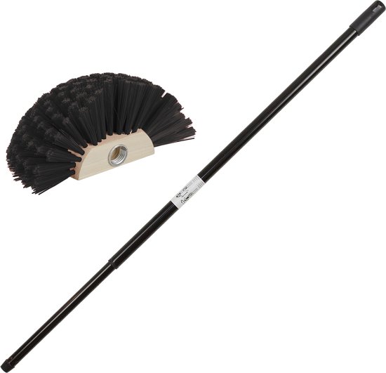 Zwarte telescoopsteel van 80-130 cm met waaiervormige spinnenrager.