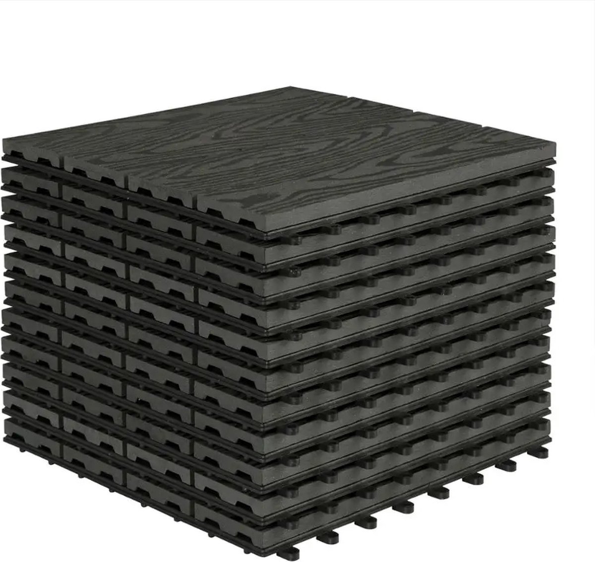 SWANEW Houten tegels, 33-delige tegelset, 3 m², geschikt als terrastegels en balkontegels, van acaciahout, 30 x 30 cm, voor tuin, terras, balkon