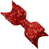 Jumada's - Épingle à Cheveux Glamour Grand Noeud Glitter Party Noël Gala Rouge