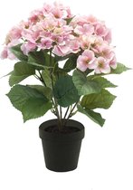 Emerald - Kunstplant in pot Hortensia roze 40cm - Kunstplant voor binnen