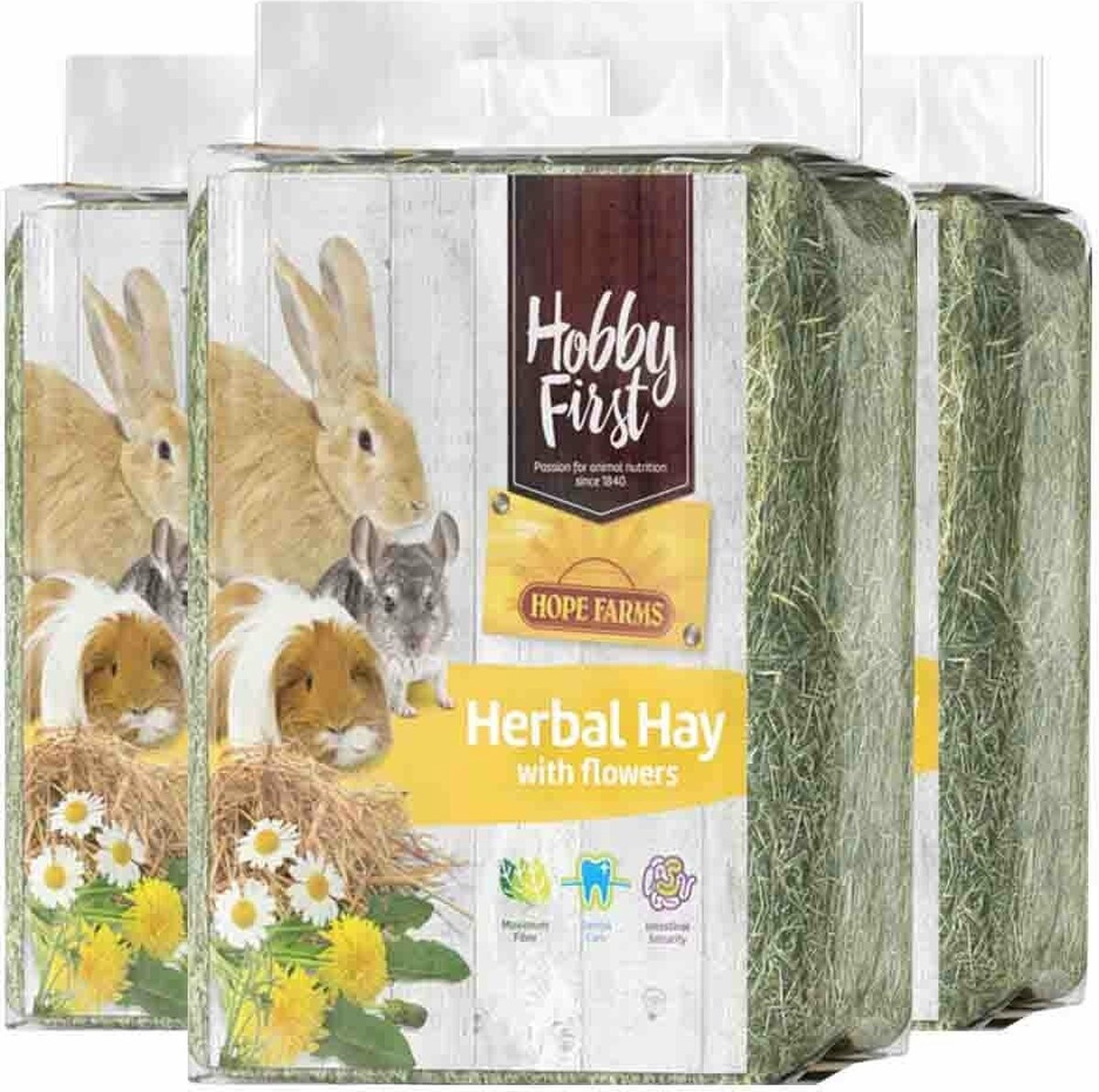 HobbyFirst Hope Farms Herbal Hay Bloemen - 3 x 1 kg - Voordeelverpakking