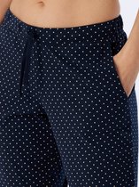 SCHIESSER Mix+Relax nachtkleding dames - dames broek 3/4-lengte stippen donkerblauw - Maat: 46