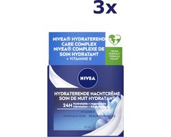 Nivea Essentials Hydraterende Herstellende Nachtcrème - 3x50ml - Voordeelverpakking