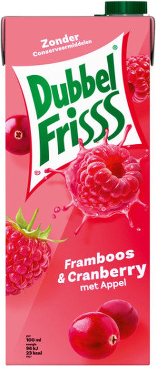 Dubbelfrisss - Frisdrank - Framboos-Cranberry - 8 x 1,5L