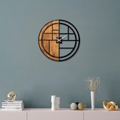 Tanelorn Decoratieve Houten Wandklok | 100% Hout/Metaal | 56x56x3cm | Walnoot Zwart