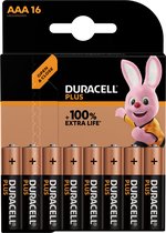Duracell Plus AAA Alkaline Batterij 16 stuks