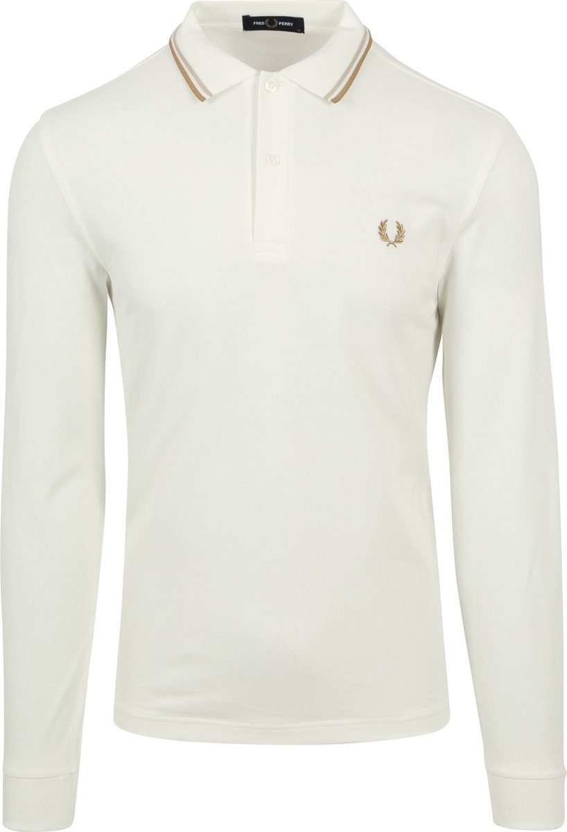 Fred Perry Longsleeve Polo Off White U83 - Maat XXL - Heren