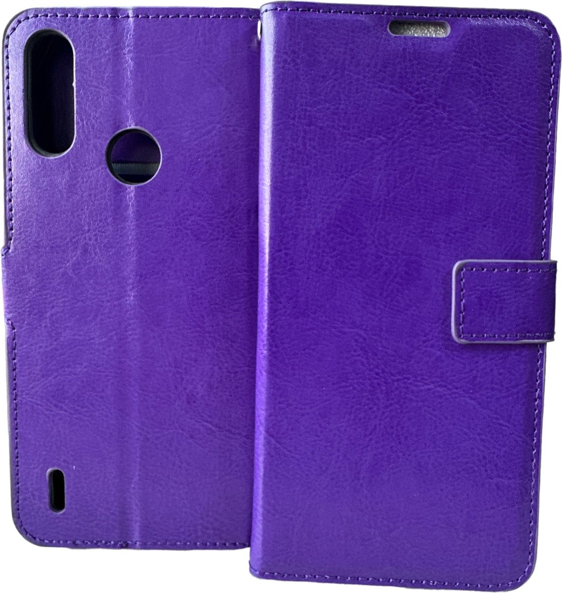 Portemonnee Book Case Hoesje Geschikt voor: Motorola Moto E7i Power - Paars