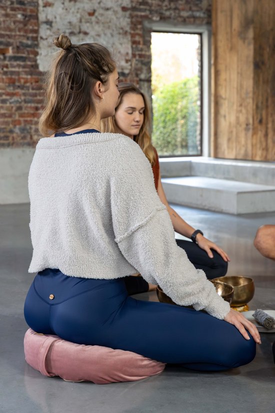 Pierre Sports Halve Maan Meditatiekussen - Magnolia Roze - Gevuld met Kapok - 22x40x12cm van Pierre Sports — afbeelding 2