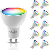 Calex Slimme Lamp - Set van 10 stuks - Wifi LED Verlichting - GU10 - Smart Lichtbron - Dimbaar - RGB en Warm Wit - 4.9W