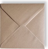 Cards & Crafts 100 Luxe metallic vierkante enveloppen - 14x14 - brown - 110grams - 140x140mm