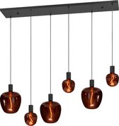 EGLO Nogalte hanglamp - 6-lichts - E27 - 130 cm - Rechthoek - Zwart