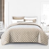 Couvre-lit HEIDI de luxe d'Oneiro Beige + 2 x housse de coussin - 220x240 cm - couvre-lit pour 2 personnes - beige - literie - chambre - couvre-lits - couvertures - salon - couchage