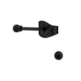 Aramat jewels ® - Zwarte bolletjes oorstekers zwart staal 2mm