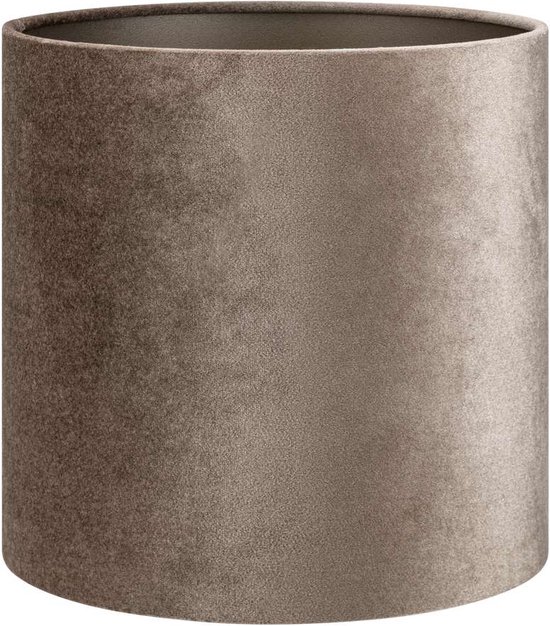 Abat-jour Cylindre - 25x25x30cm - Fendi velours taupe