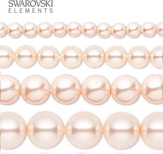Swarovski Elements, 50 stuks Swarovski Parels, 8mm (40cm), peach, 5810