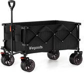 LifeGoods Bolderkar - XL - Opvouwbaar - 200L - 100KG Draagkracht - Zwart