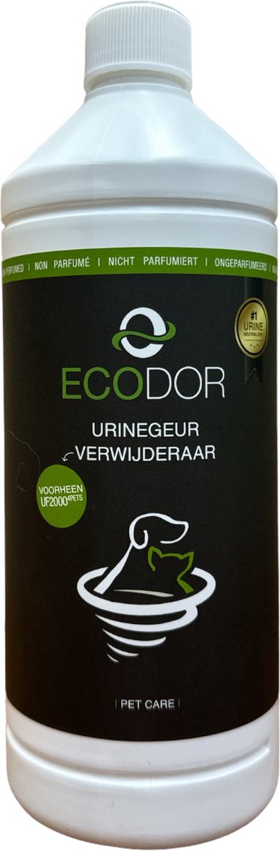Ecodor UF2000 4Pets - 1000ml Navulling - Kattenpis geur verwijderen - Urinegeur verwijderaar - Vegan - Ecologisch - Ongeparfumeerd - Ecodor