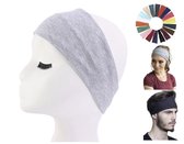 Cabantis Premium Sport Haarband - Hoofddeksel - Yoga - Haarband Heren - Haarband Dames - Stretch - Grijs