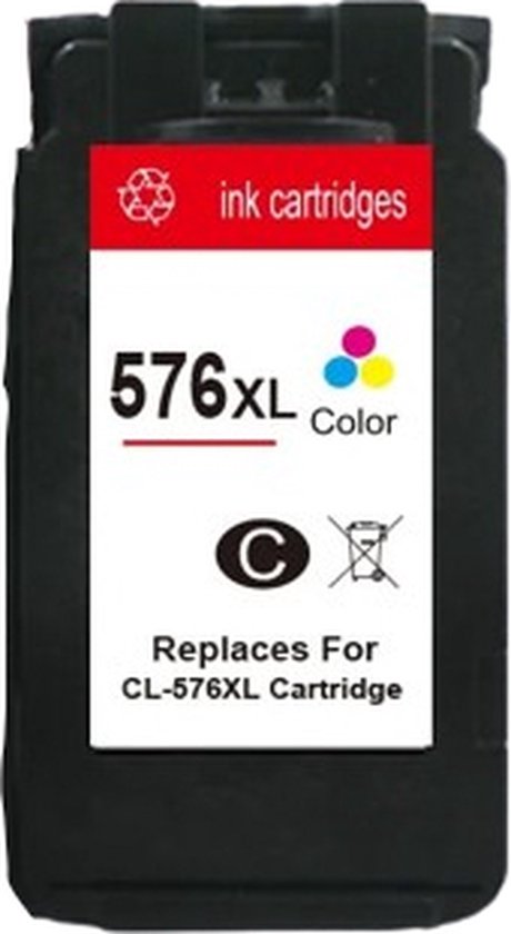 Inktcartridges Geschikt voor Canon CL-576XL | Geschikt voor Canon Pixma TR4750i - TR4751i - TS3550i - TS3551i - Inktpatronen - Inkt - printer