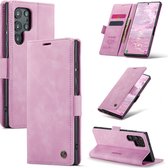 Casemania Hoesje Geschikt voor Samsung Galaxy S23 Ultra Pastel Lila - Portemonnee Book Case