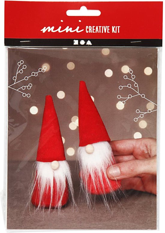 Mini kit Creative. Elfe de Noël. Hauteur: 12 cm. 2 pièces / 1 ensemble