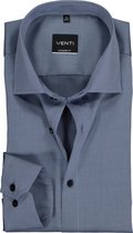 VENTI modern fit overhemd - mouwlengte 7 - twill - grijsblauw - Strijkvrij - Boordmaat: 43