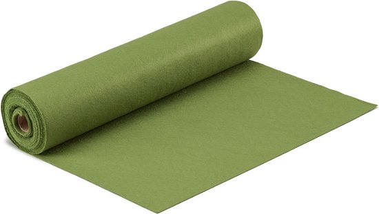 Feutre vert mousse en rouleau, 1 mm d'épaisseur, 45 cm de large.