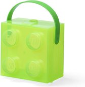 LEGO - Lunchbox Brick 4 met Handvat Transparant - Nylon - Groen