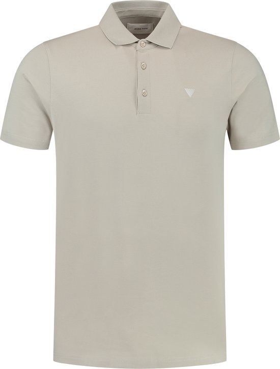 Purewhite - Heren Slim fit T-shirts Polo SS - Sand - Maat XXL