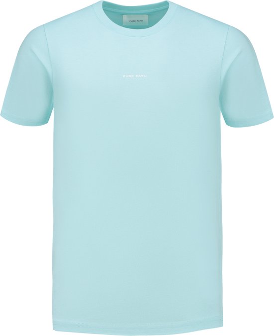 Purewhite - Heren Regular fit T-shirts Crewneck SS - Aqua - Maat XL