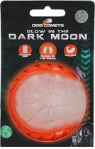 Dog Comets Glow in the Dark Moon Bal - 7.5 cm - Hondenspeelgoed - Op Water en Land - Apporteerspeelgoed - met Piep - M - Oranje
