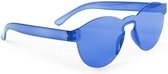 Finnacle - Feestelijke blauwe zonnebril - Voor volwassenen - Blauwe verkleed- en partybril