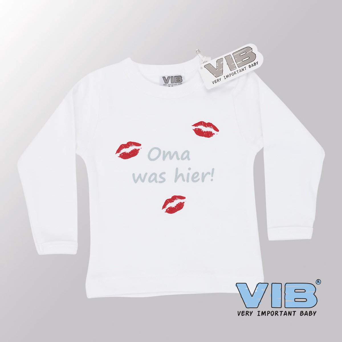 VIB® - Baby T-Shirt Oma was hier (Wit)-(0-3 mnd) - Babykleertjes - Baby cadeau - zwangerschap aankondiging - geboorte cadeau