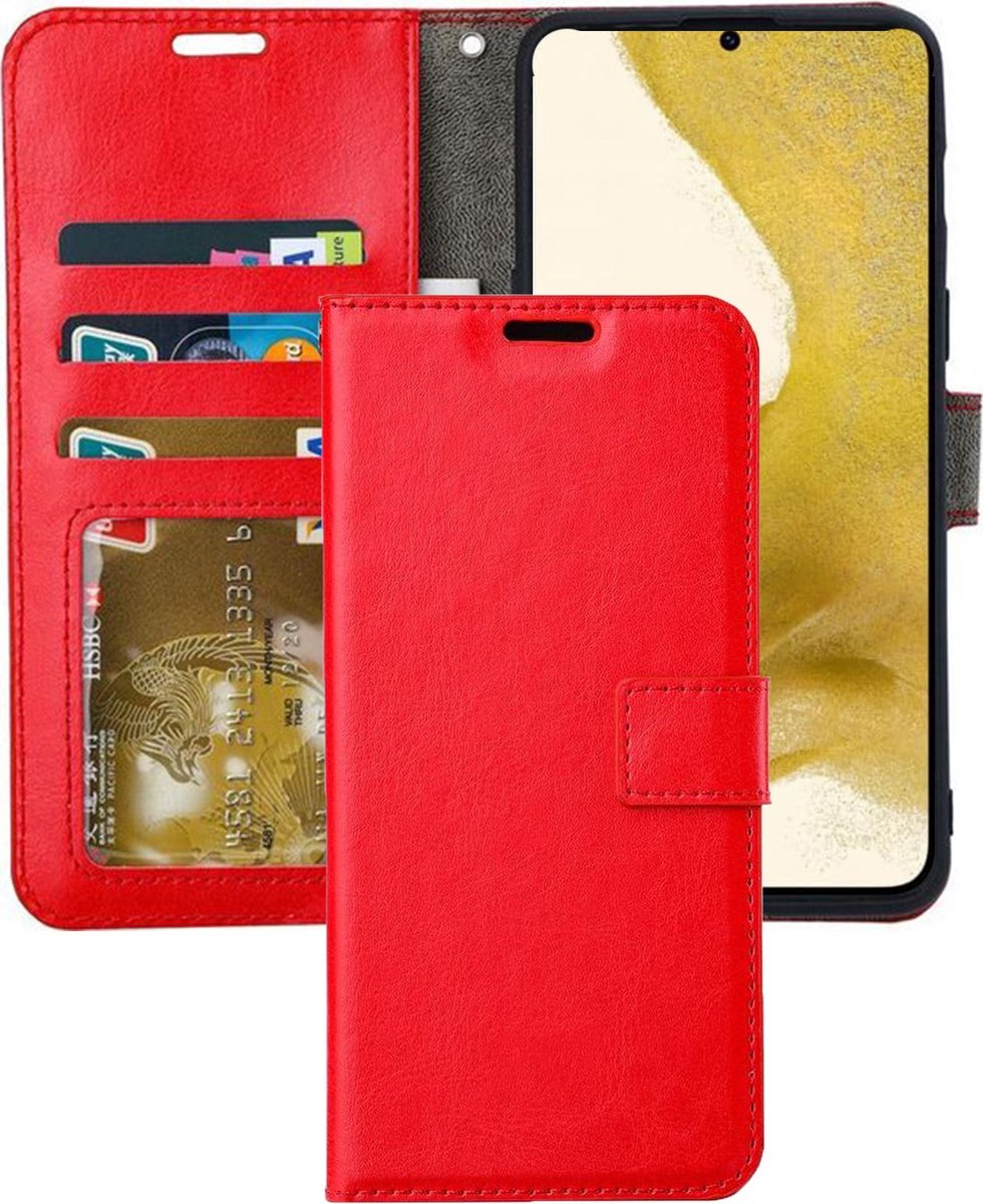Portemonnee Book Case Hoesje Geschikt voor: Samsung Galaxy S22 Ultra S908 rood