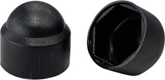 Cache-écrou M12 noir - Pour écrous et boulons - Capuchon de protection - 10 pièces
