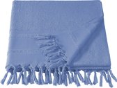 De Witte Lietaer Hamam strandlaken met flosjes Fjara - 100 x 180 cm - Blauw