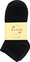 MASUK Comfortabele Unisex Enkelsokken met Gelbescherming - Set van 6 in zwart - Maat 40-45