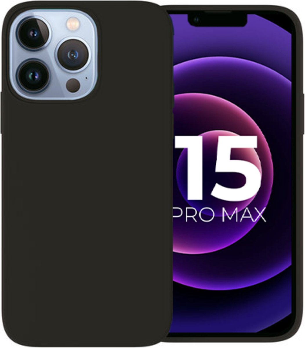 Ceezs telefoonhoesje geschikt voor Apple iPhone 15 Pro Max hoesje siliconen - backcover - optimale bescherming - zwart