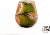 Vase Design Oblique - Fidrio INDIAN SUMMER - vase à fleurs en verre soufflé à la bouche - hauteur 22 cm