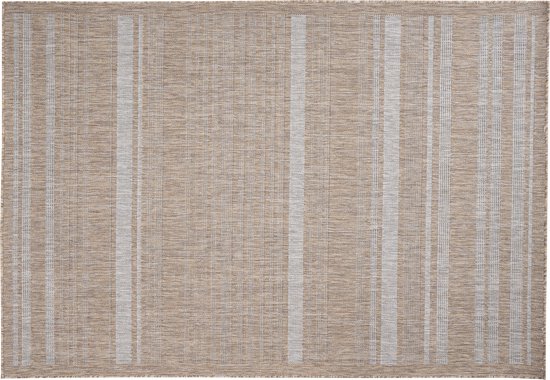 Tapiso Melissa Tapis Marron Grijs Intérieur Extérieur Cuisine Tapis à Poils Ras Taille - 120x170