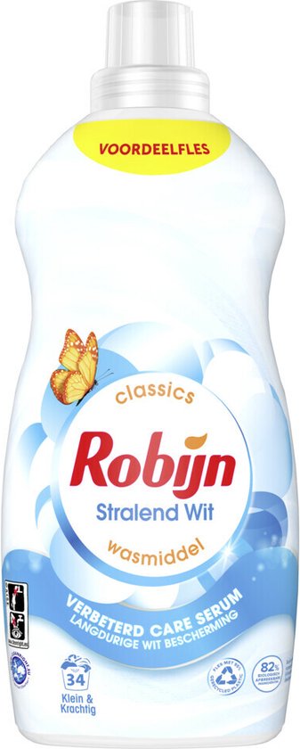 Robijn Klein & Krachtig Wasmiddel Stralend Wit 34 Wasbeurten 1,19 liter