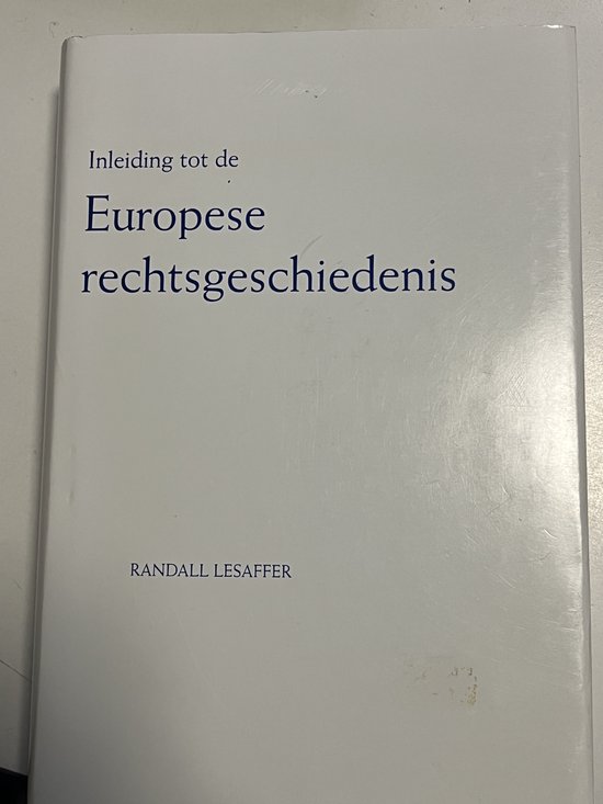 Inleiding tot de Europese rechtsgeschiedenis - cover